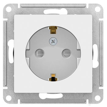 Розетка SE AtlasDesign с/з со шторками, 16А, белая, механизм - Электрика, НВА - Выключатели и розетки - Розетки - Магазин электрооборудования для дома ТурбоВольт